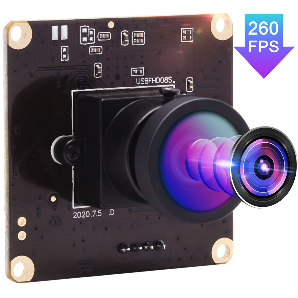 ELP 110degree No Distortion 260fps WebcamWide Angle 2MP 1080P Camera With USB2.0 CMOS OV4689 Mini Camera Module High Speed